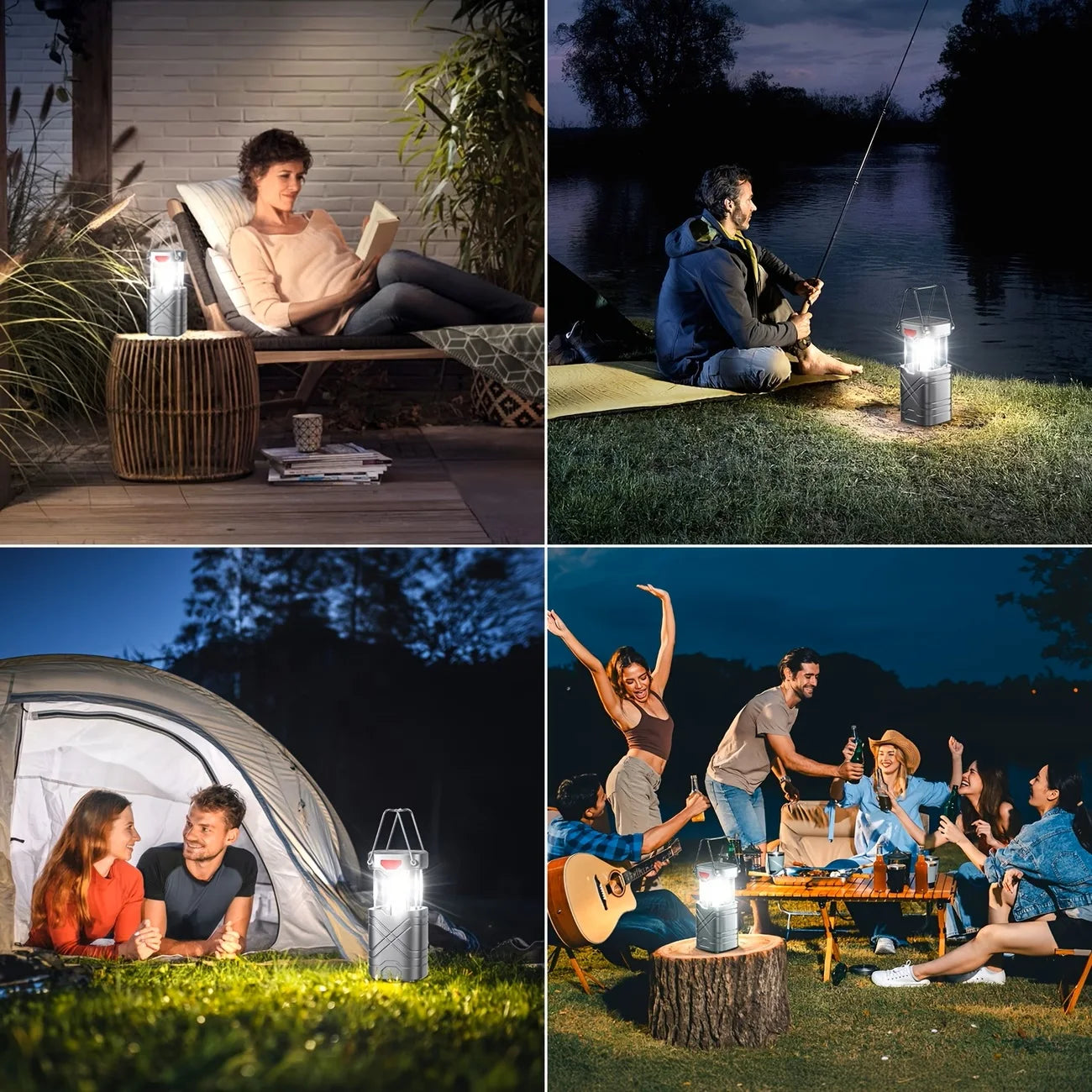 2‑in‑1 Collapsible Lantern + Flashlight, Rechargeable