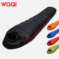 WOQI Seasonal Lightweight Waterproof Camping in Cold Weather Duck Down Mummy Sleeping Bag With Compression Bag