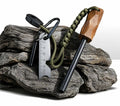 4-piece set, wooden handle magnesium ignition stick, multifunctional scraper, hanging rope whistle, climbing buckle, waterproof and durable, emergency ignition, suitable for outdoor camping, hiking, wilderness survival, magne