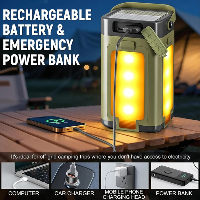 Solar Fold‑Out Lantern — 6‑Mode Area Light