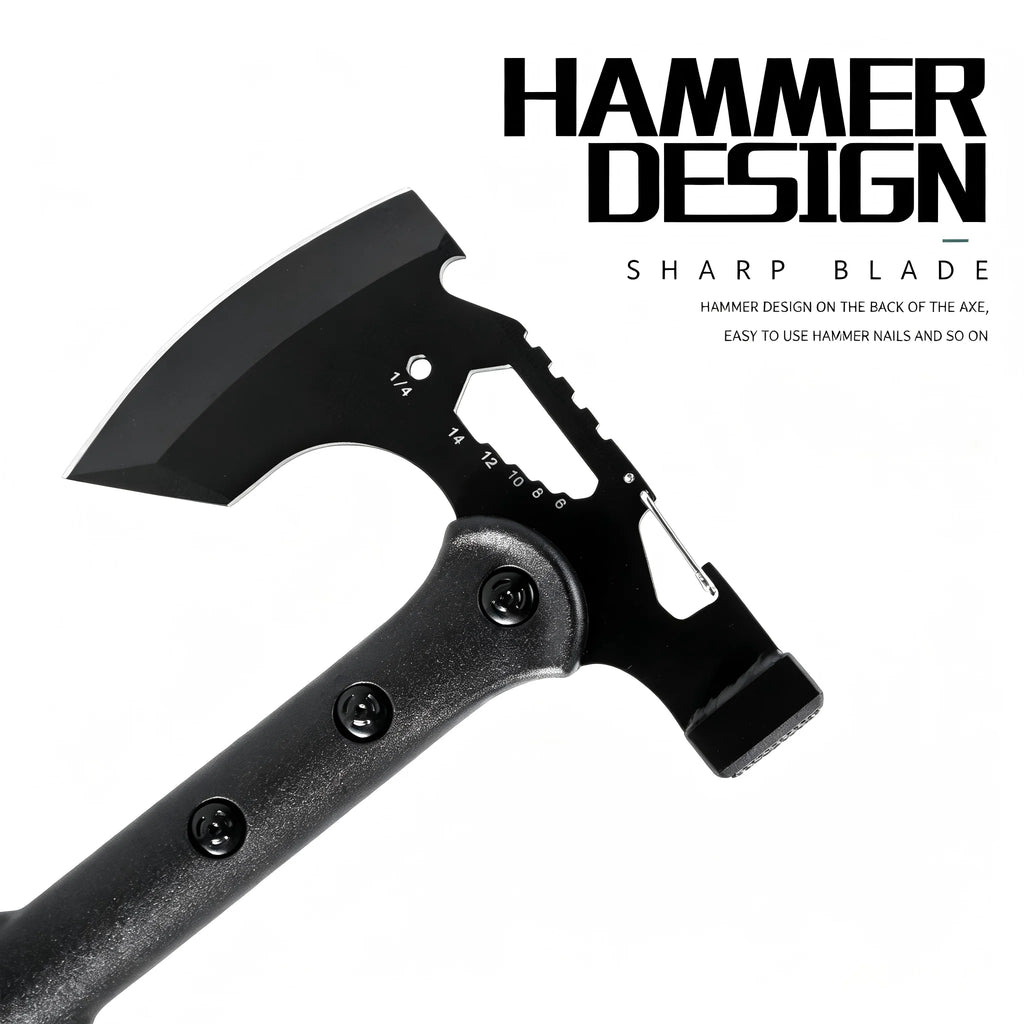 Multifunctional Camping Hatchet Non Slip Grooved Handle Portable Hand Axe With Protective Nylon Sheath Lightweight Outdoor Cutting Tool For Camping Firewood Cutting Hiking Backpacking Hobby Collection Gift