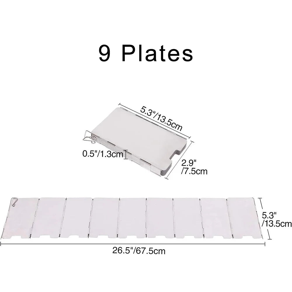 8-16 Plates Aluminum Windscreen Stove Windshield Wind Shield Outdoor Camping Equipmen Picnic Cooking Windproof Screen
