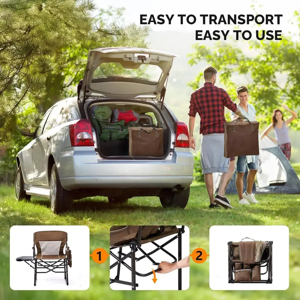 Folding Camping Chairs with Side Table