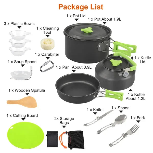 16-Piece Camping Cookware Set