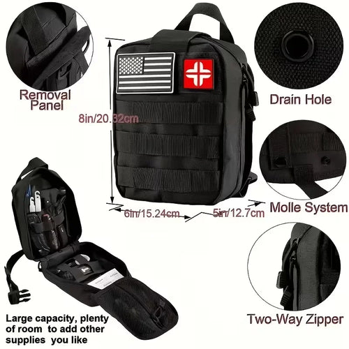142-Piece Professional Survival And First Aid Kit with Carry Bag Ideal for Men Fathers Camping And Outdoor Adventure Lovers