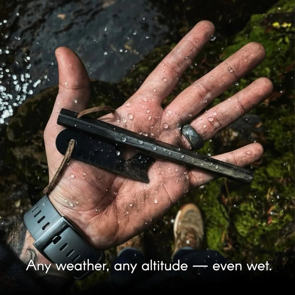 3-piece set, iron magnesium ignition rod ignition kit, including hexagonal iron magnesium rod, igniter and hanging rope, waterproof survival fire sickle steel, suitable for outdoor equipment such as camping, hiking, backpacki
