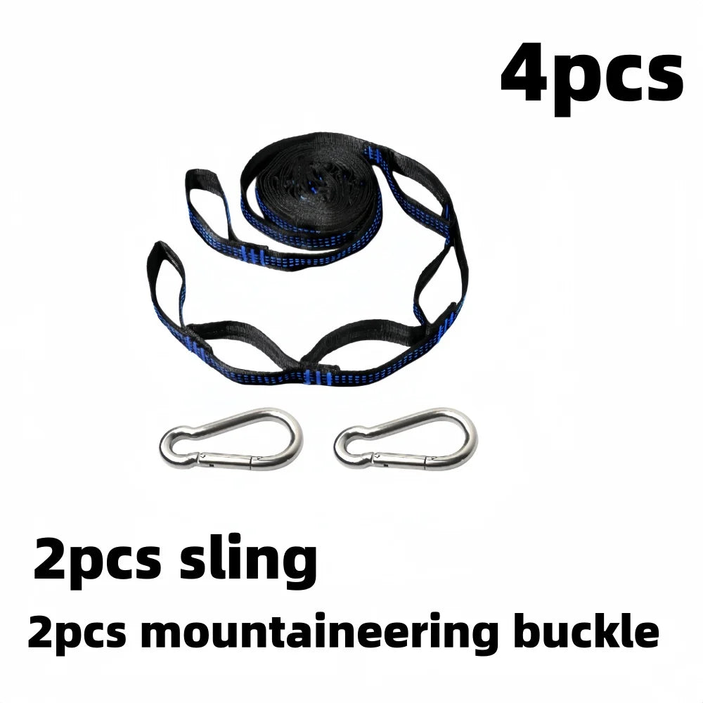 2/4 piece heavy duty climbing buckle and adjustable nylon hammock straps - for hammock straps, outdoor equipment, hammock fittings, sturdy construction, camping gear that can withstand 600 ib