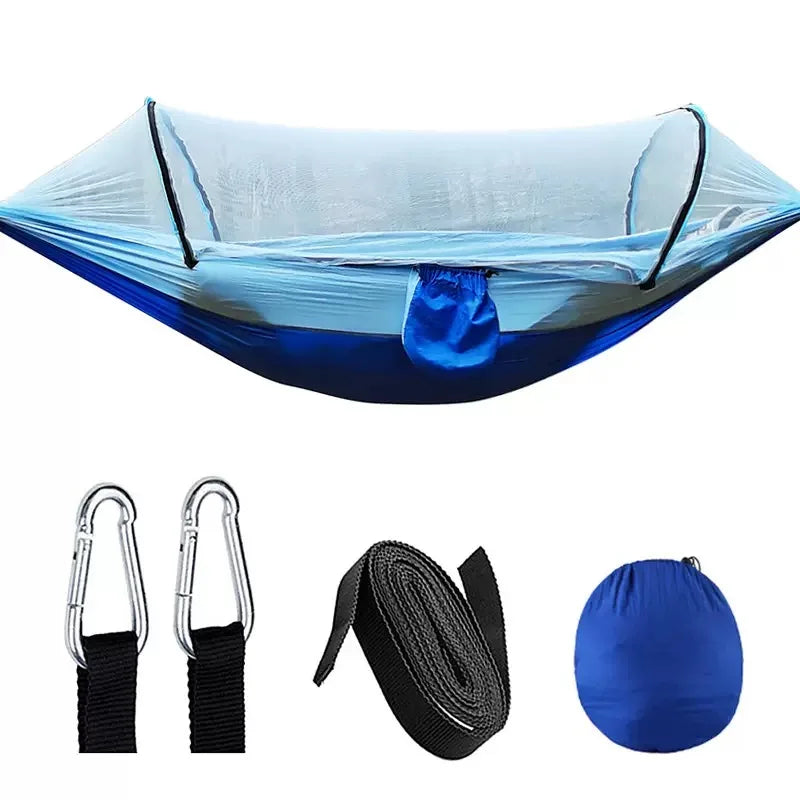 2-In-1 Camping Hammock With Mosquito Net 1.6 lbs Ultralight Parachute Nylon Hanging Bed For Outdoor Survival Travel Backyard