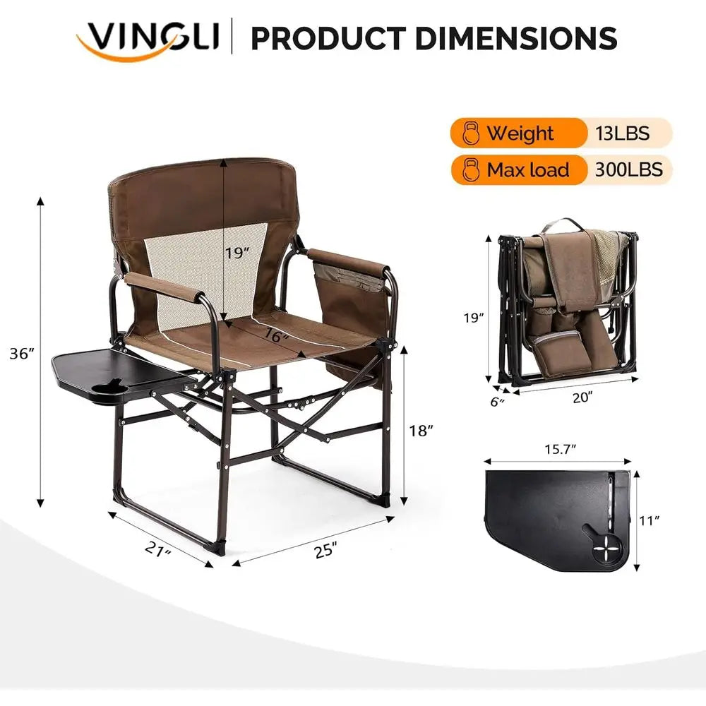 Folding Camping Chairs with Side Table