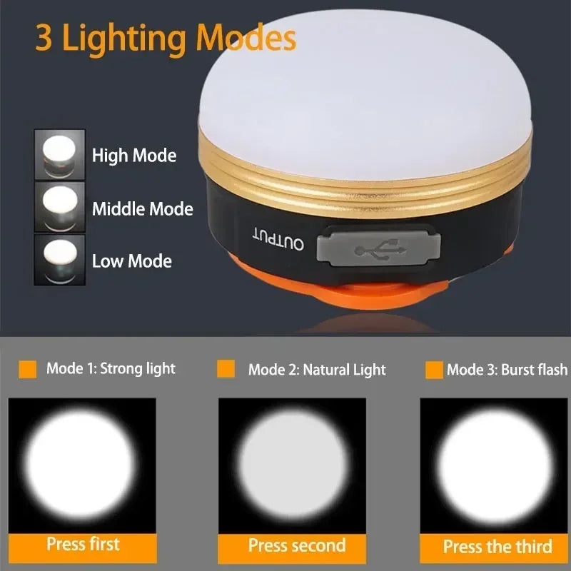 LED Lantern Portable Camping Light 3 Lighting Modes Camplights Hanging Outdoor Tent Home Emergency Lamp with Magnet