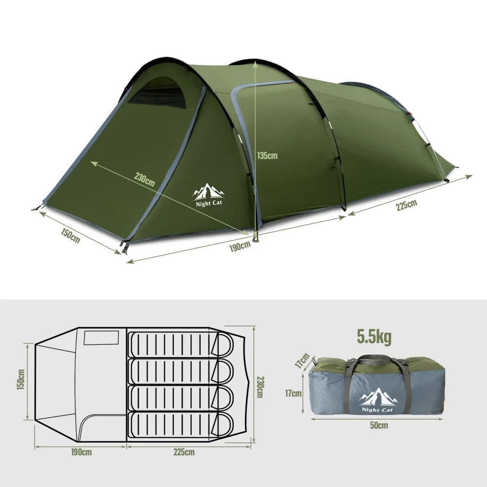Night Cat 4-Person Tunnel Tent