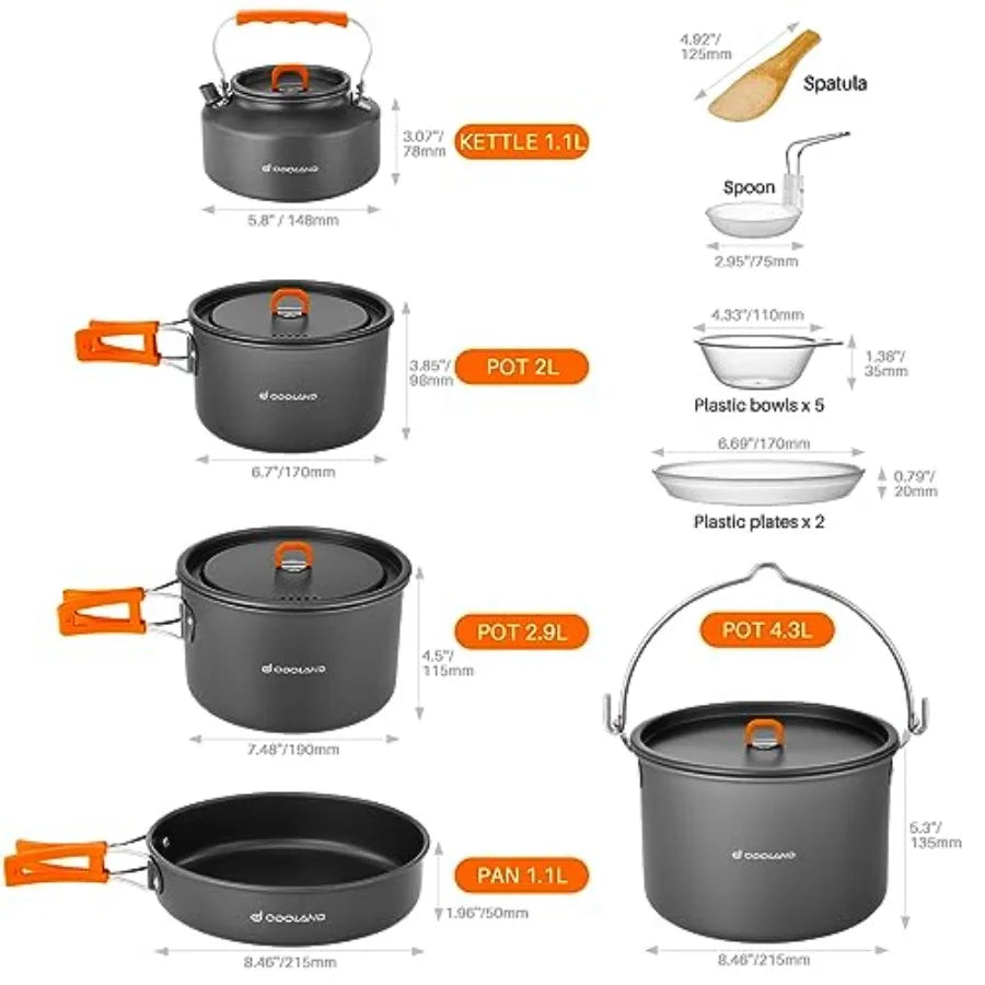Aluminum Camping Cookware Set