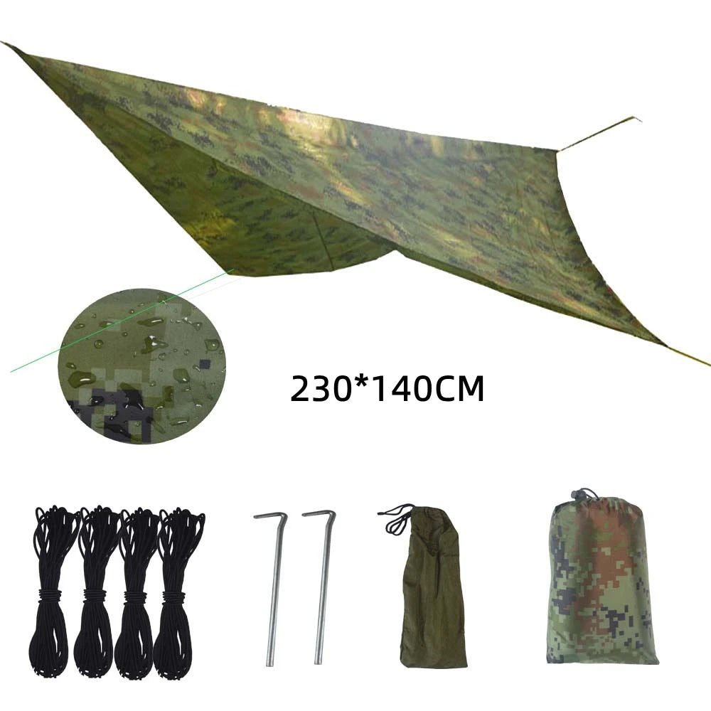 2 Person Camping Hammock With Mosquito Net Outdoor Parachute Fabric