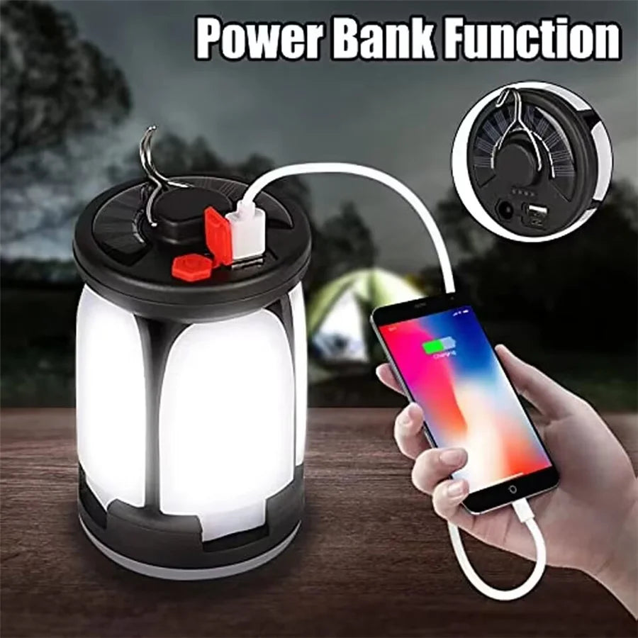 Foldable Solar Tent Light — USB‑C Rechargeable