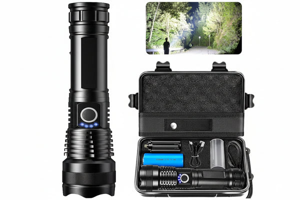 Zoom‑Focus Tactical Flashlight — Rechargeable