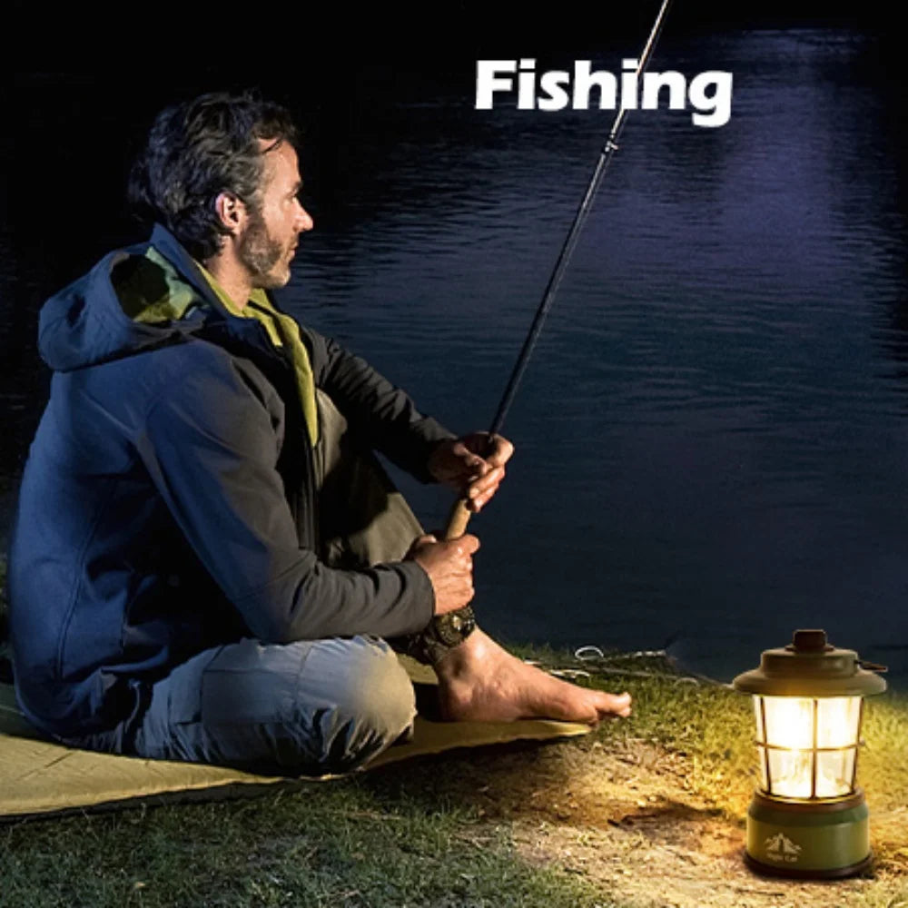 Night Cat Camp Lantern — Long‑Life Battery Glow