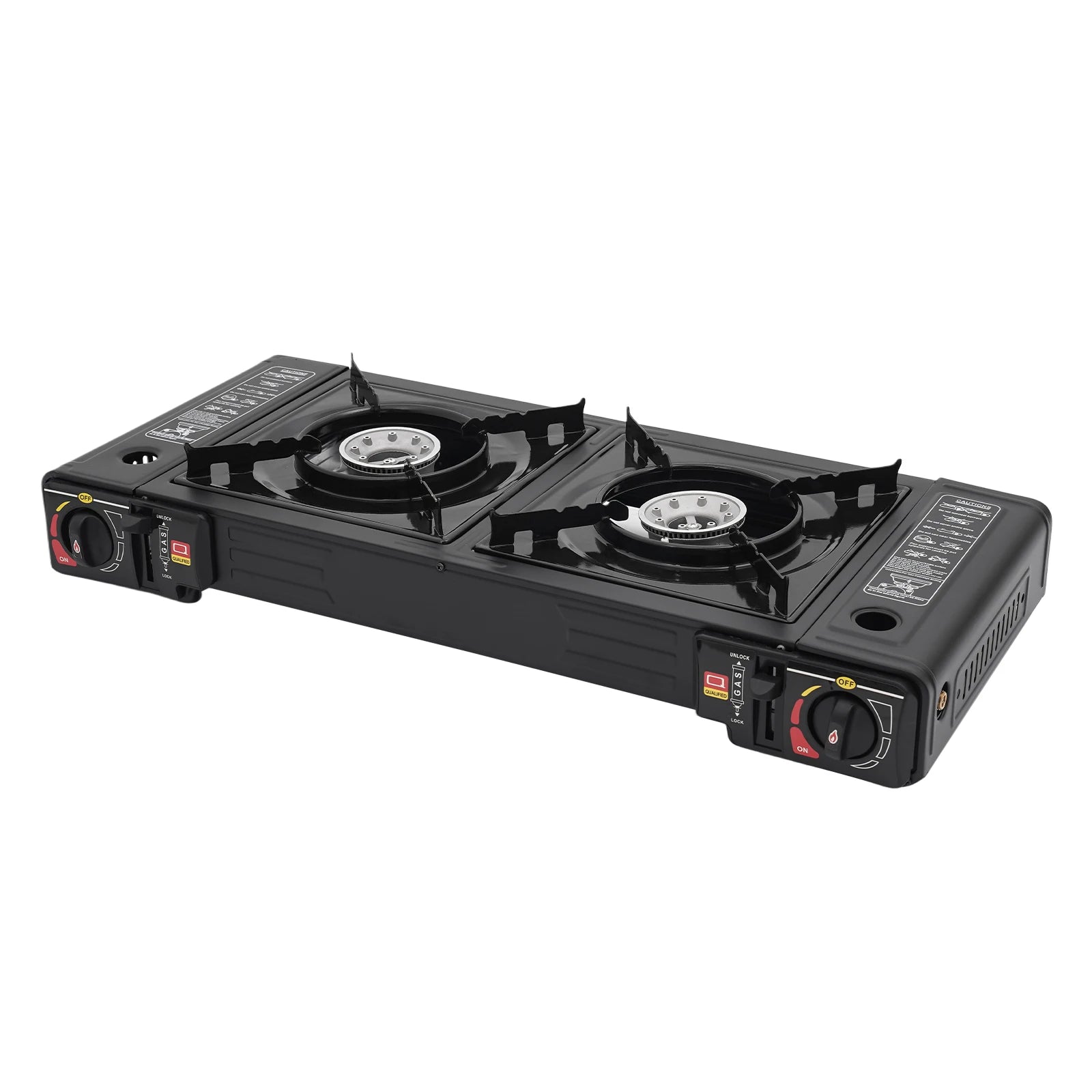Portable Camping Stove with Storage Case, 2 Burner Outdoor Cooking System for Picnic BBQ Camping Trip Backyard Family Camping