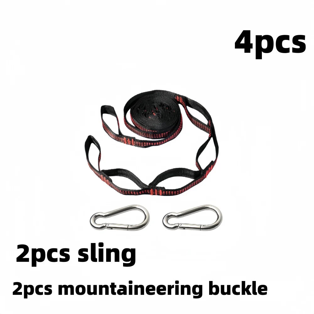 2/4 piece heavy duty climbing buckle and adjustable nylon hammock straps - for hammock straps, outdoor equipment, hammock fittings, sturdy construction, camping gear that can withstand 600 ib