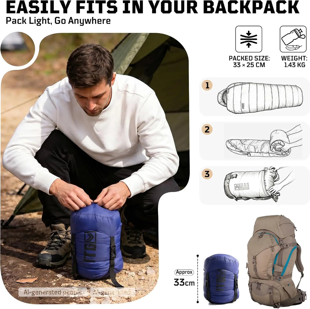 3-Season Mummy Sleeping Bag
