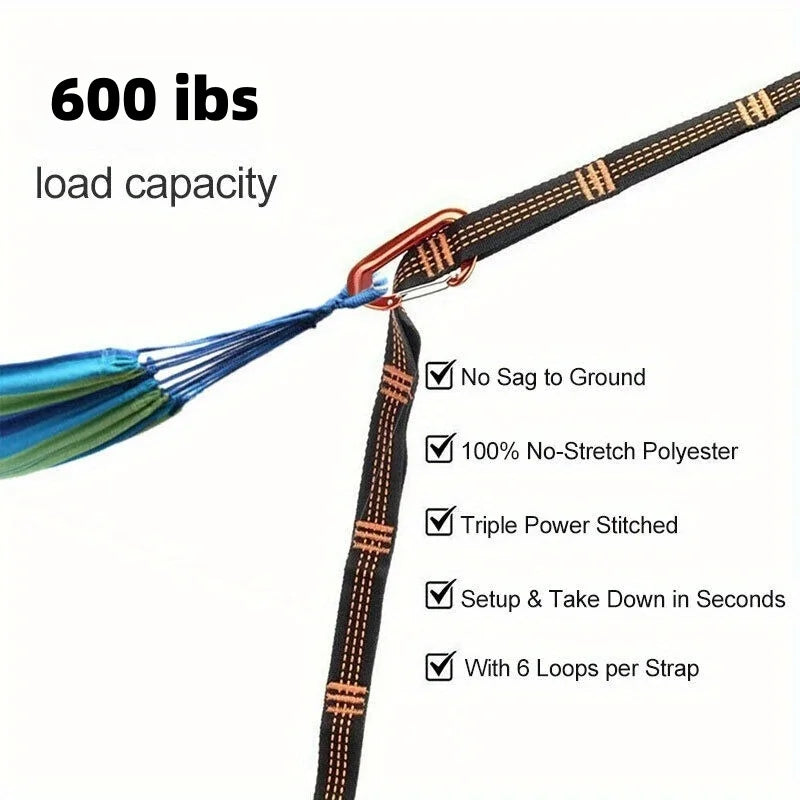 2/4 piece heavy duty climbing buckle and adjustable nylon hammock straps - for hammock straps, outdoor equipment, hammock fittings, sturdy construction, camping gear that can withstand 600 ib