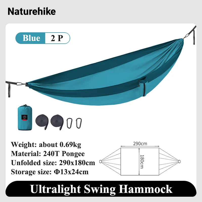 Naturehike Swing Hammock 1-2 Persons Ultralight Foldable Outdoor Adult Hammock Portable Swings Hanging Bed Park Camping Hammocks