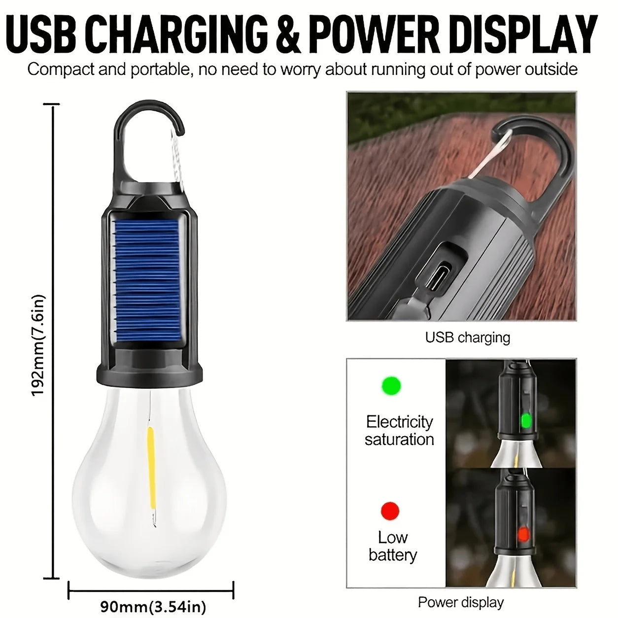 Solar + USB Camp Bulbs — Multi‑Pack Utility Lights