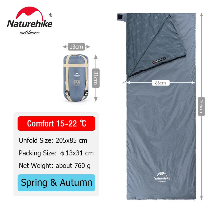 Naturehike LW180 Sleeping Bag Ultralight Portable Sleeping Bag Spring Summer Sleeping Bag Outdoor Hiking Camping Travel Equipment