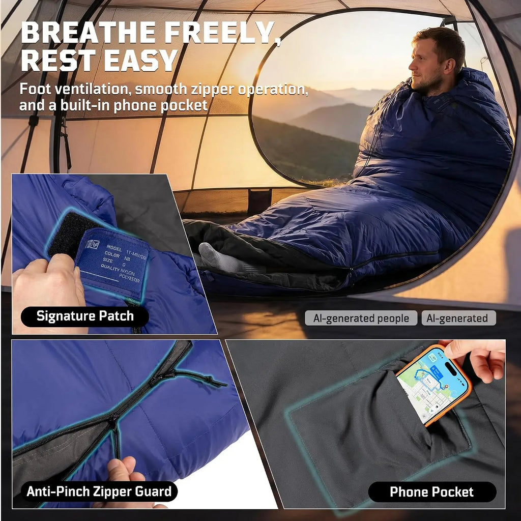 3-Season Mummy Sleeping Bag