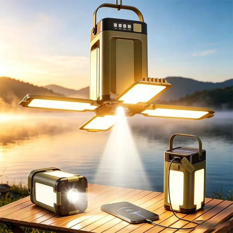Collapsible Solar Tent Lantern — Multi‑Mode Glow