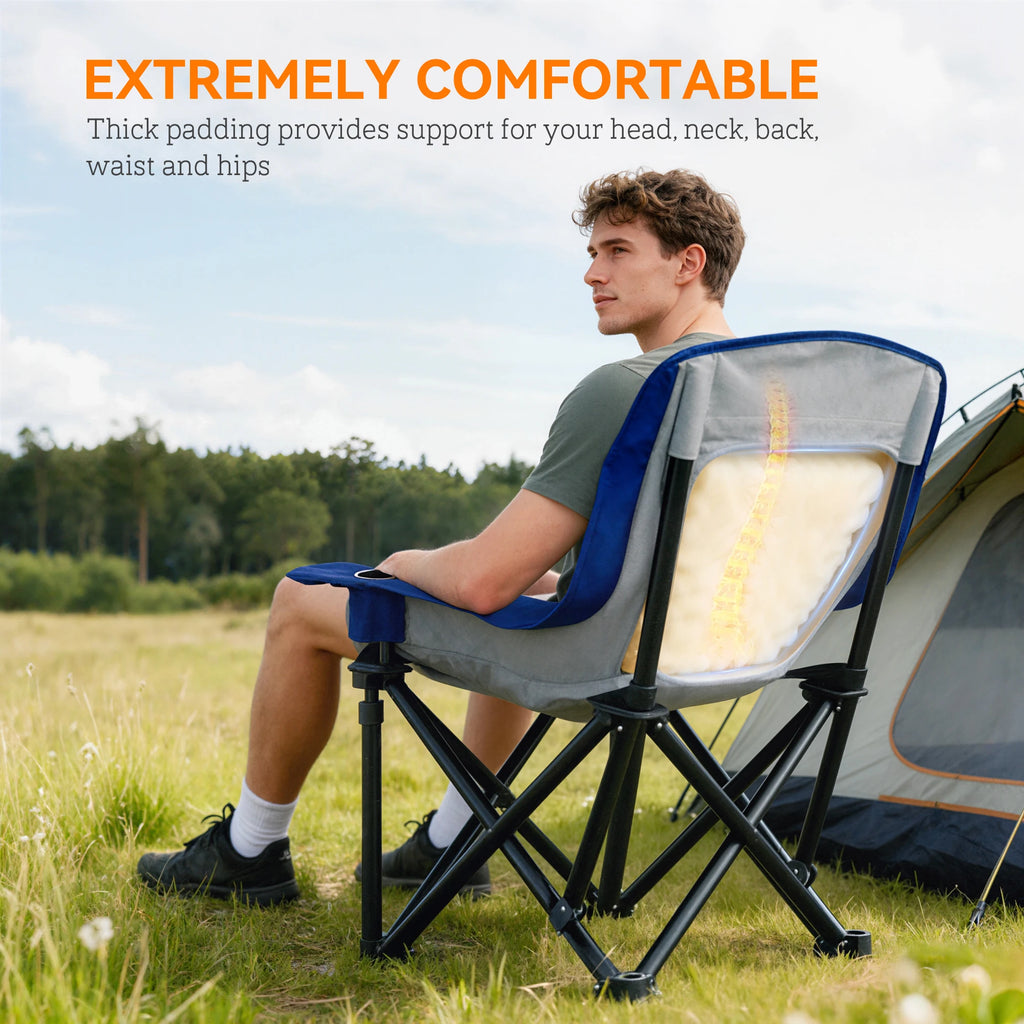 Camping Chair for Adults, Portable Folding Chair, Light Gray