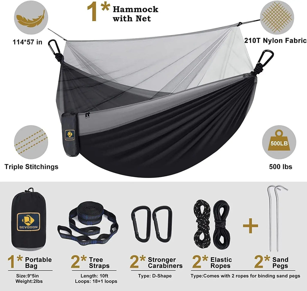 Double Camping Hammock with Net