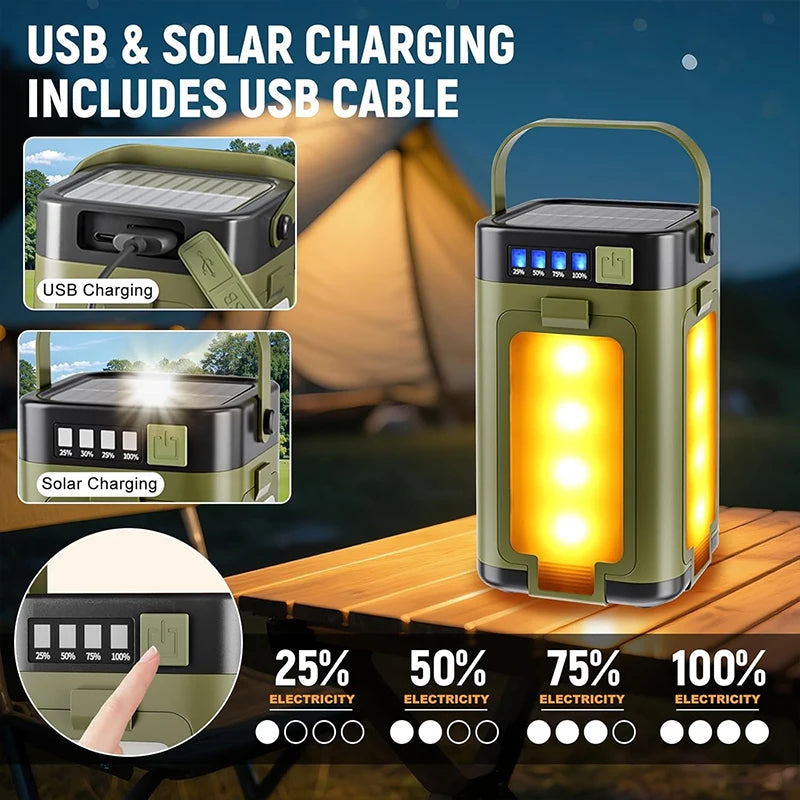 Solar Fold‑Out Lantern — 6‑Mode Area Light