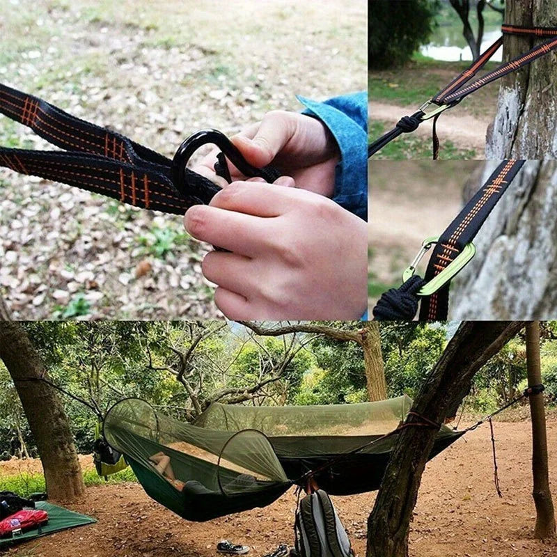 2/4 piece heavy duty climbing buckle and adjustable nylon hammock straps - for hammock straps, outdoor equipment, hammock fittings, sturdy construction, camping gear that can withstand 600 ib