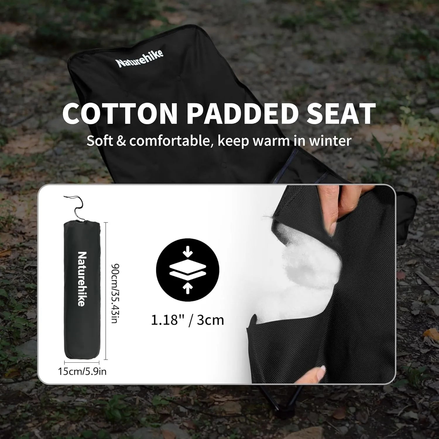 Naturehike Sea Star Recliner Outdoor Folding High Back Moon Chair 2-Position Adjustable Portable Camping Chair for Relaxing Foldable Leisure Travel Furniture Picnic