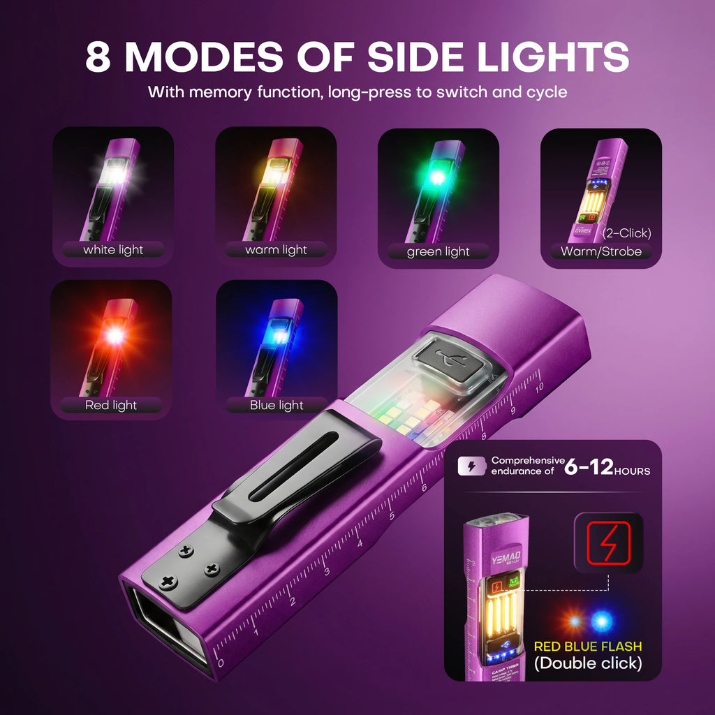 UV Inspection Flashlight — Rechargeable with Clip