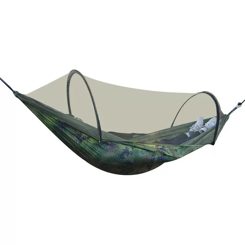 2-In-1 Camping Hammock With Mosquito Net 1.6 lbs Ultralight Parachute Nylon Hanging Bed For Outdoor Survival Travel Backyard