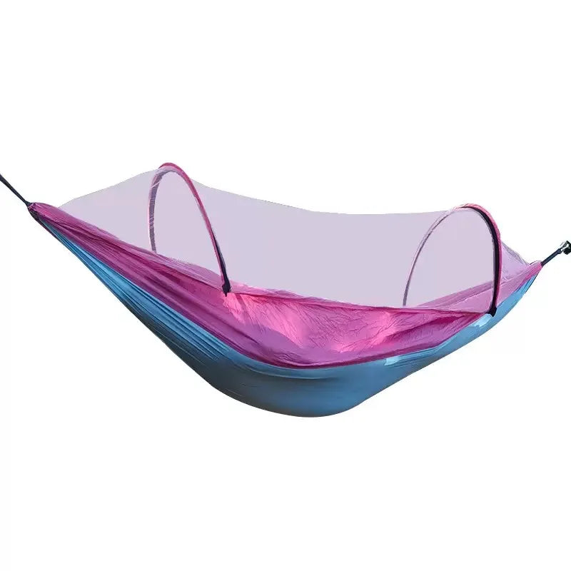 2-In-1 Camping Hammock With Mosquito Net 1.6 lbs Ultralight Parachute Nylon Hanging Bed For Outdoor Survival Travel Backyard