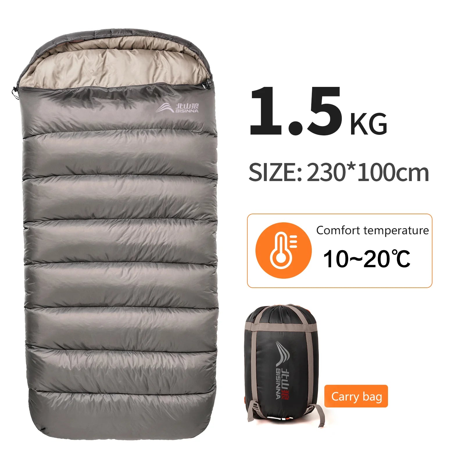 BISINNA Large Camping Sleeping Bag Lightweight 3 Season - Long Size