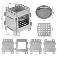 Folding Steel Wood Burning Camping Stove Lightweight Portable Firewood Stove for Outdoor Hiking Travel BBQ Picnic Camping Equipm