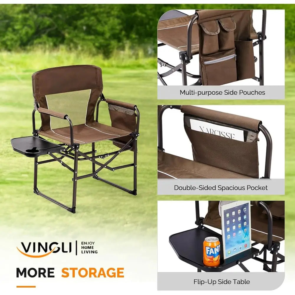 Folding Camping Chairs with Side Table