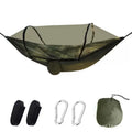 2-In-1 Camping Hammock With Mosquito Net 1.6 lbs Ultralight Parachute Nylon Hanging Bed For Outdoor Survival Travel Backyard