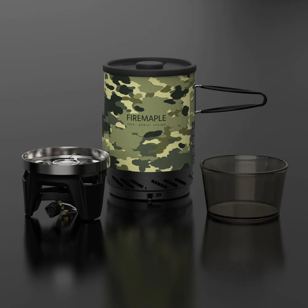 Fire Maple Star X1 Cooking System Camouflage Camping Gas Stoves Outdoor Hiking With Heat Exchanger Pot Bowl Portable Burners