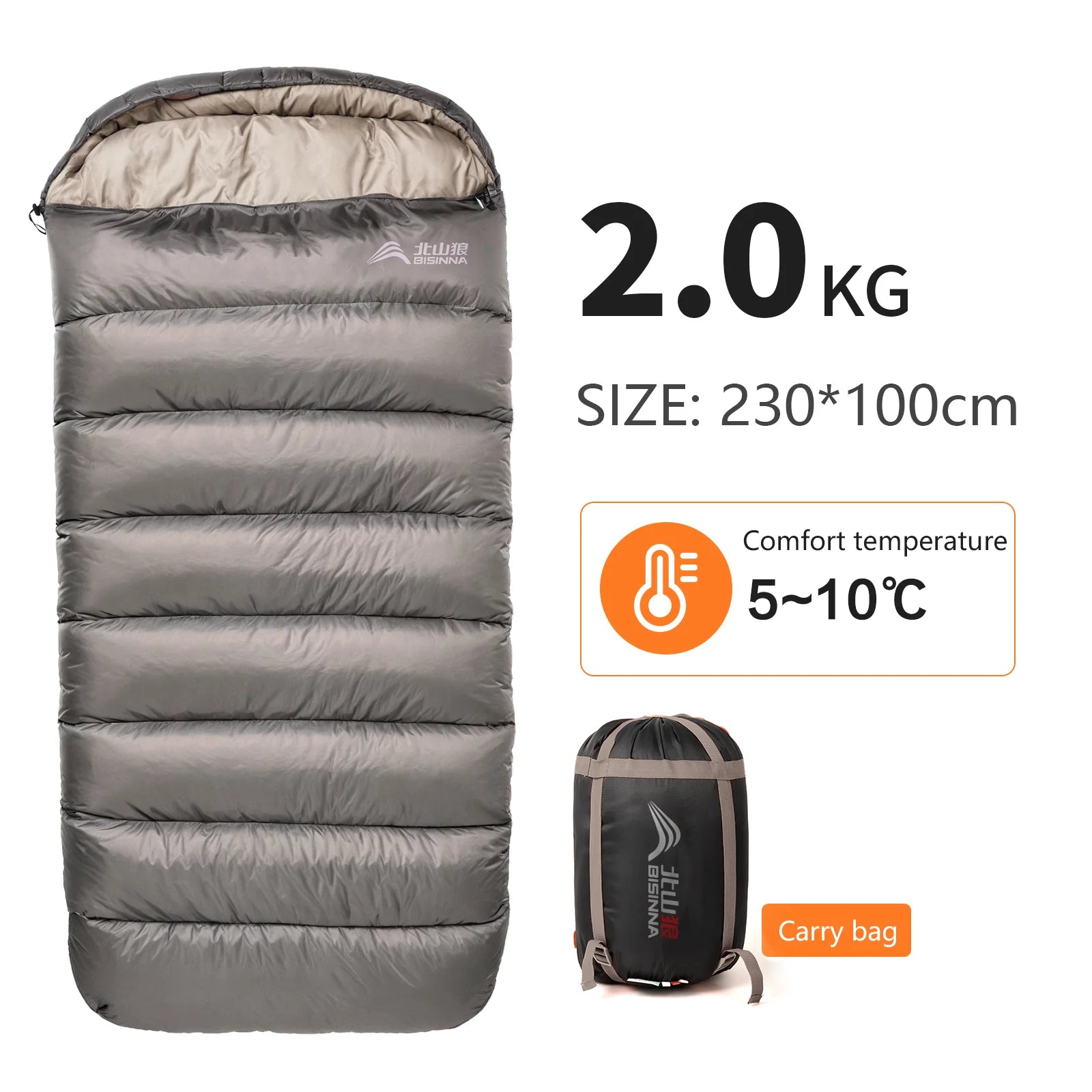 BISINNA Large Camping Sleeping Bag Lightweight 3 Season - Long Size