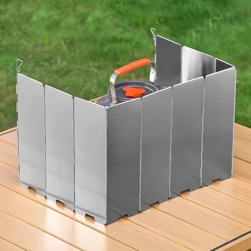 8-16 Plates Aluminum Windscreen Stove Windshield Wind Shield Outdoor Camping Equipmen Picnic Cooking Windproof Screen