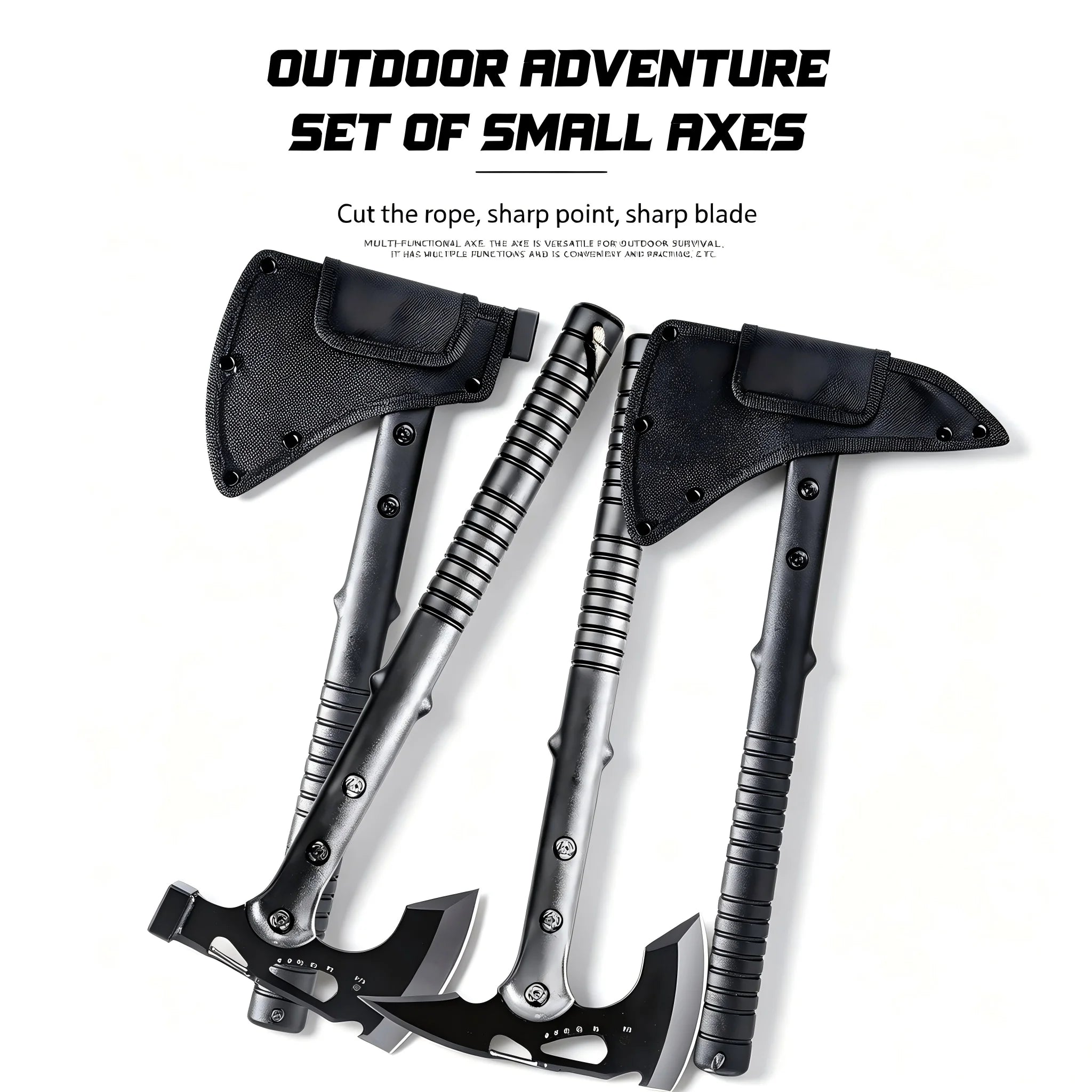 Multifunctional Camping Hatchet Non Slip Grooved Handle Portable Hand Axe With Protective Nylon Sheath Lightweight Outdoor Cutting Tool For Camping Firewood Cutting Hiking Backpacking Hobby Collection Gift