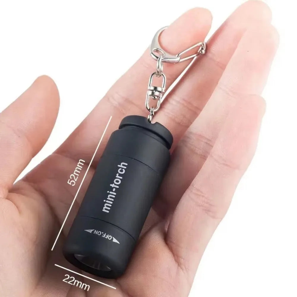 Mini Keychain Flashlight USB Rechargeable LED Torch Ultra Bright Pocket Light Waterproof Key Ring Handheld Flashlight for Outdoor Camping Hiking Emergency Night Walking Portable Lighting Tool for Everyday Carry and Travel Out
