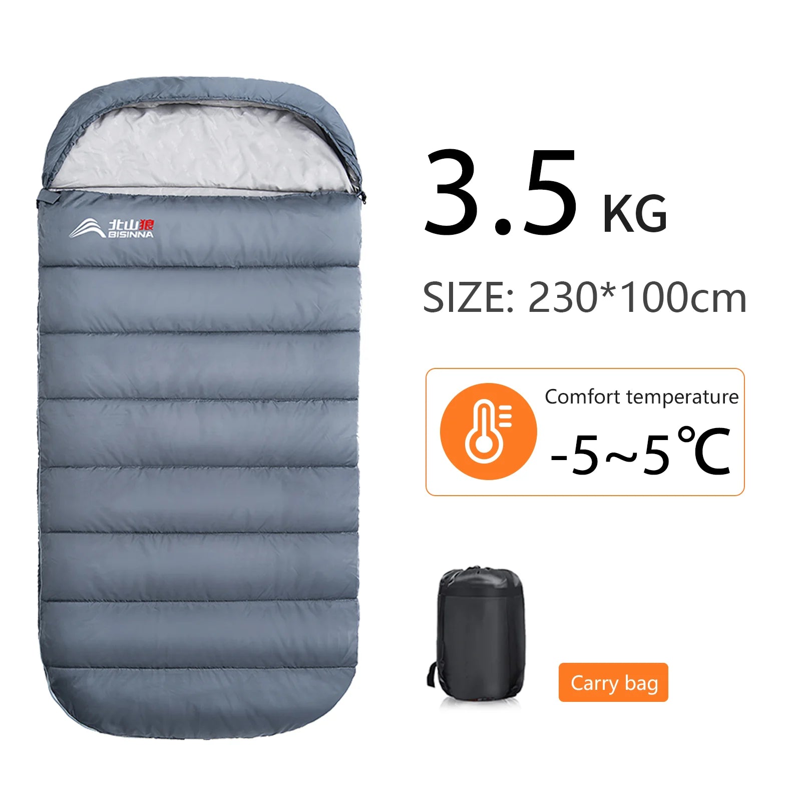 BISINNA Large Camping Sleeping Bag Lightweight 3 Season - Long Size