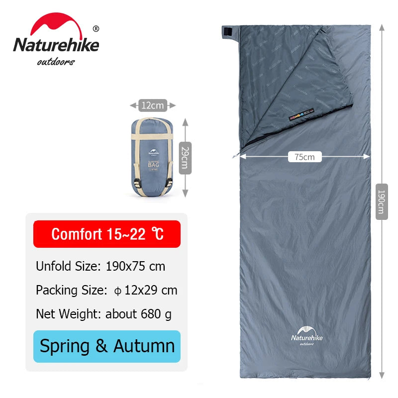 Naturehike LW180 Sleeping Bag Ultralight Portable Sleeping Bag Spring Summer Sleeping Bag Outdoor Hiking Camping Travel Equipment