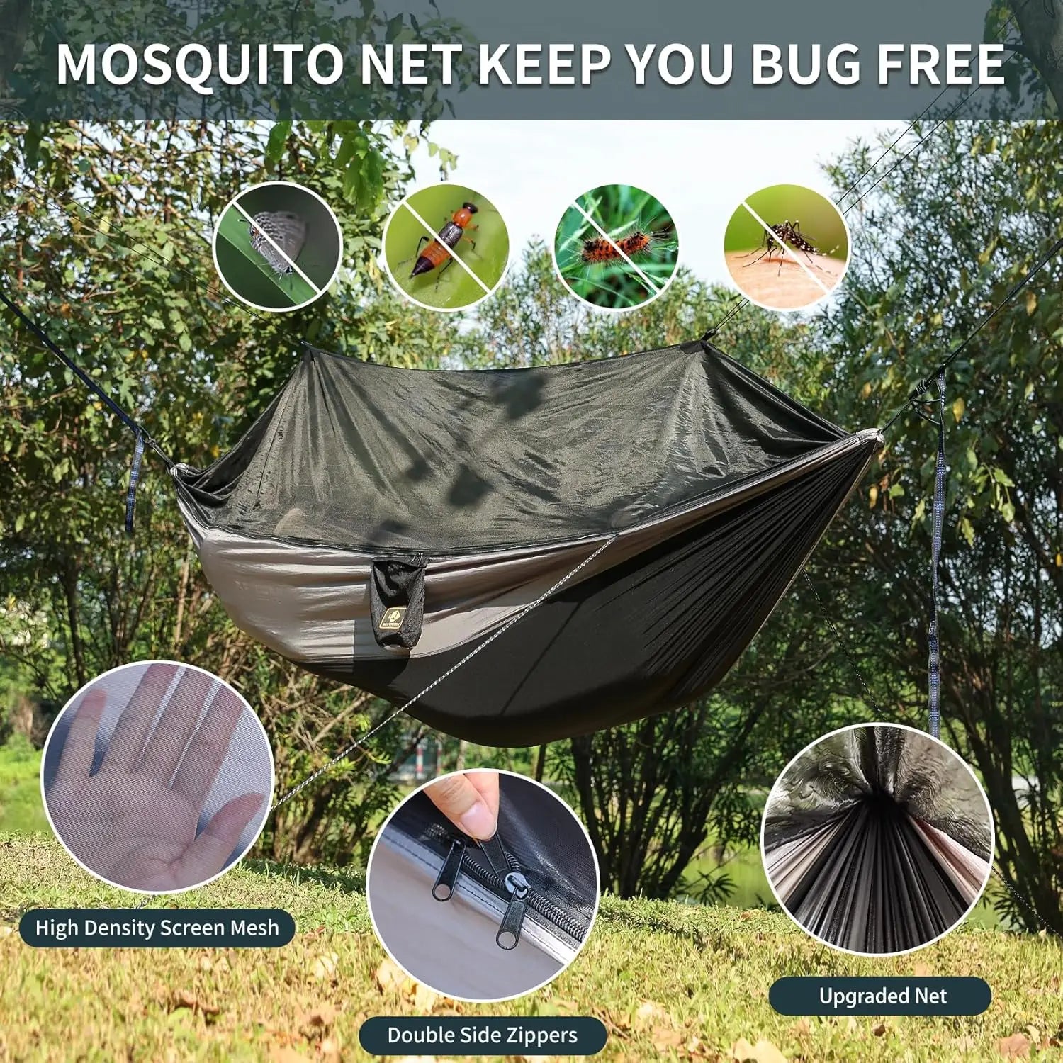 Double Camping Hammock with Net