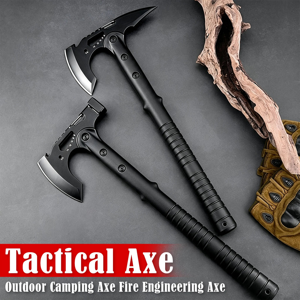 Multifunction Outdoor Camping Axe Assault Axe, Stainless Steel Sharp Survival Tactical Tomahawk with Sheath, New Model Engineer’s Axe, Camping and Rock-Splitting Axe, Bone-Cutting Knife, Multifunctional Tactical Axe
